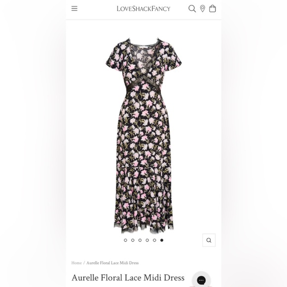 LoveShackFancy Aurelle Floral Lace Midi Dress - Picture 2 of 4